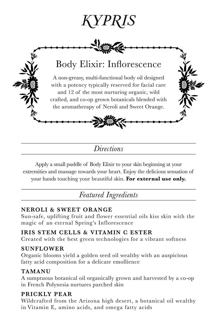 Body Elixir: Inflorescence